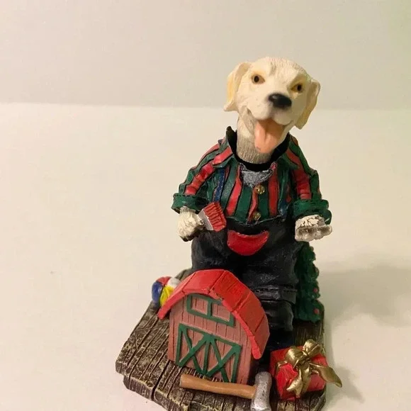 Yellow  Labrador Bobble Head Dog Painter Figure 3.5 Inch Tall Innovation Flaws - Picture 11 of 11